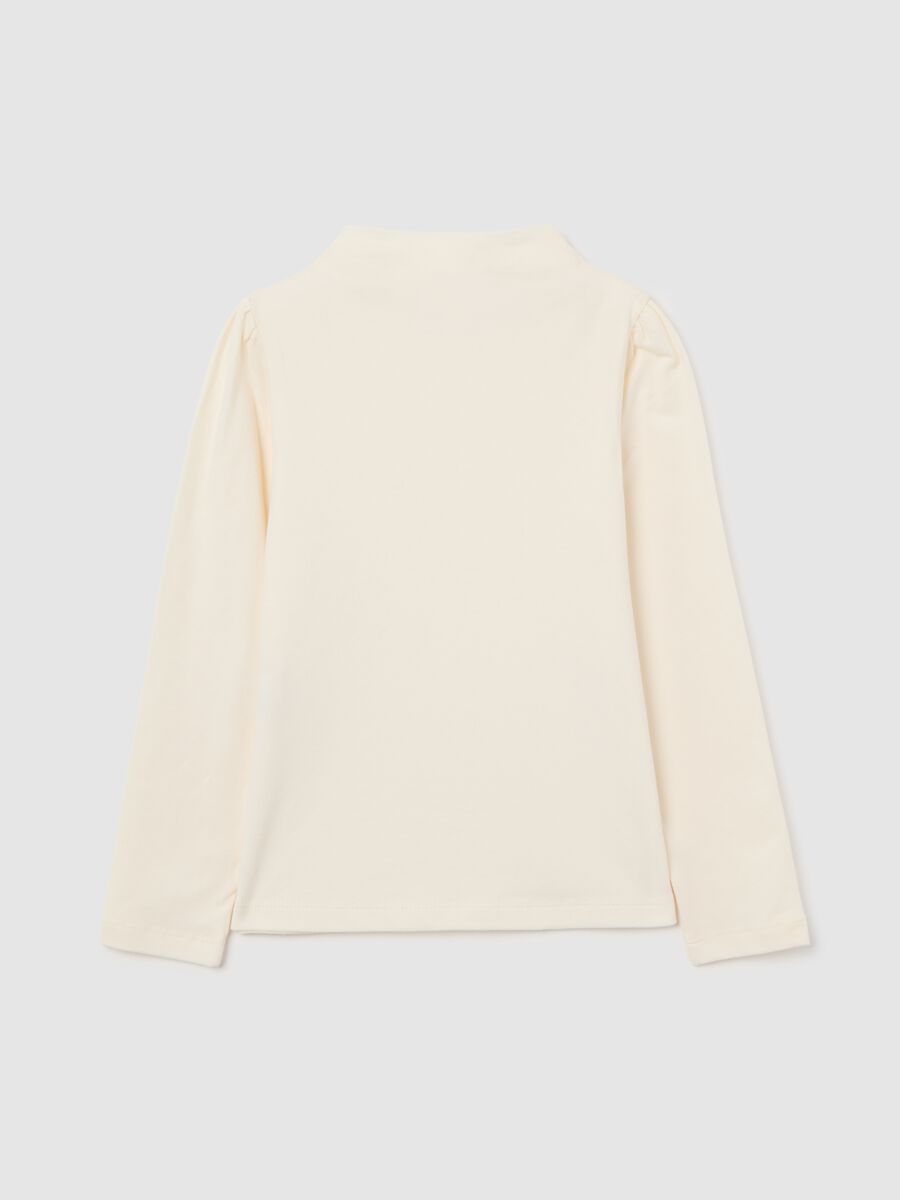 Girls' beige stretch cotton jumper regular fit_1