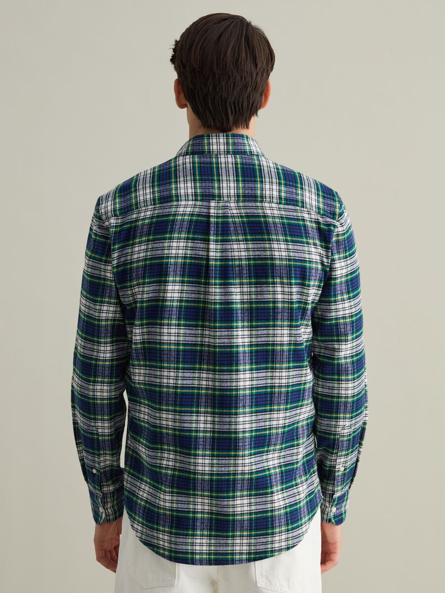 Chequered flannel button-down shirt_2
