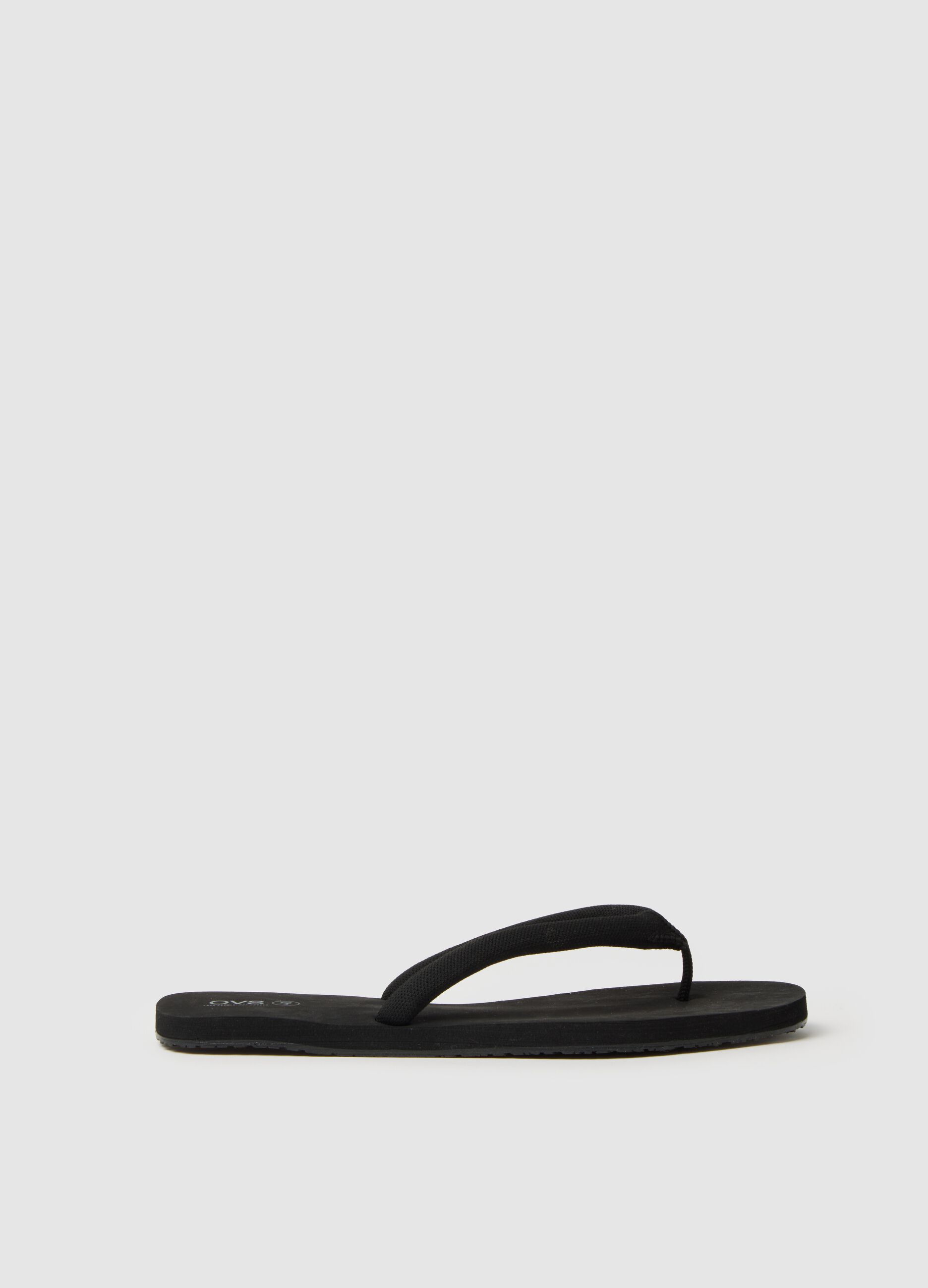 Women's black flip-flops with non-slip sole