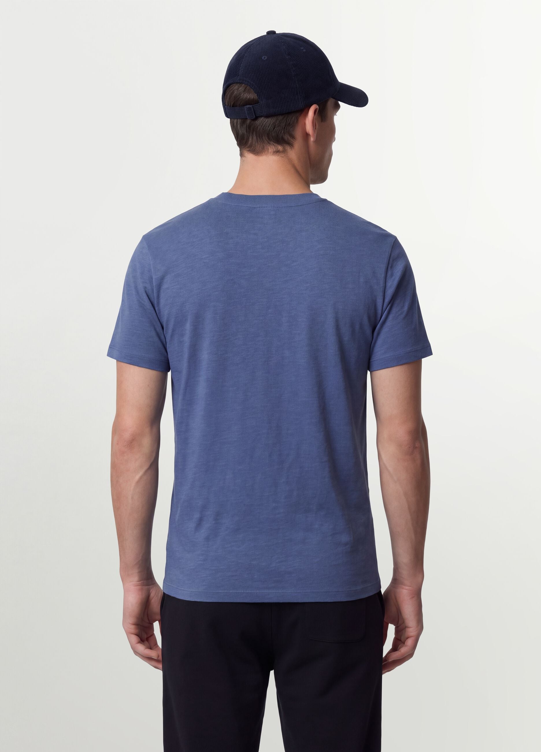 Purple pure cotton regular-fit short-sleeve T-shirt