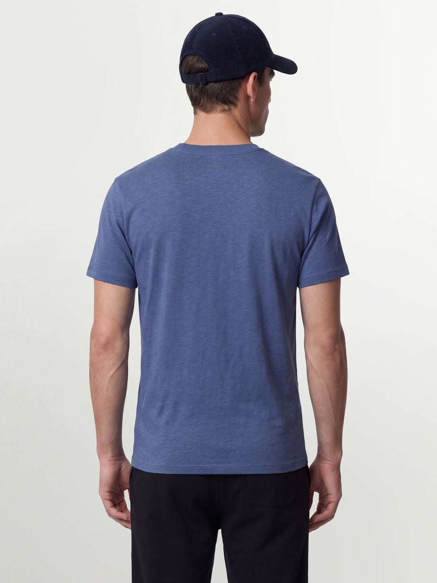 T-shirt viola in puro cotone a maniche corte regular fit_3