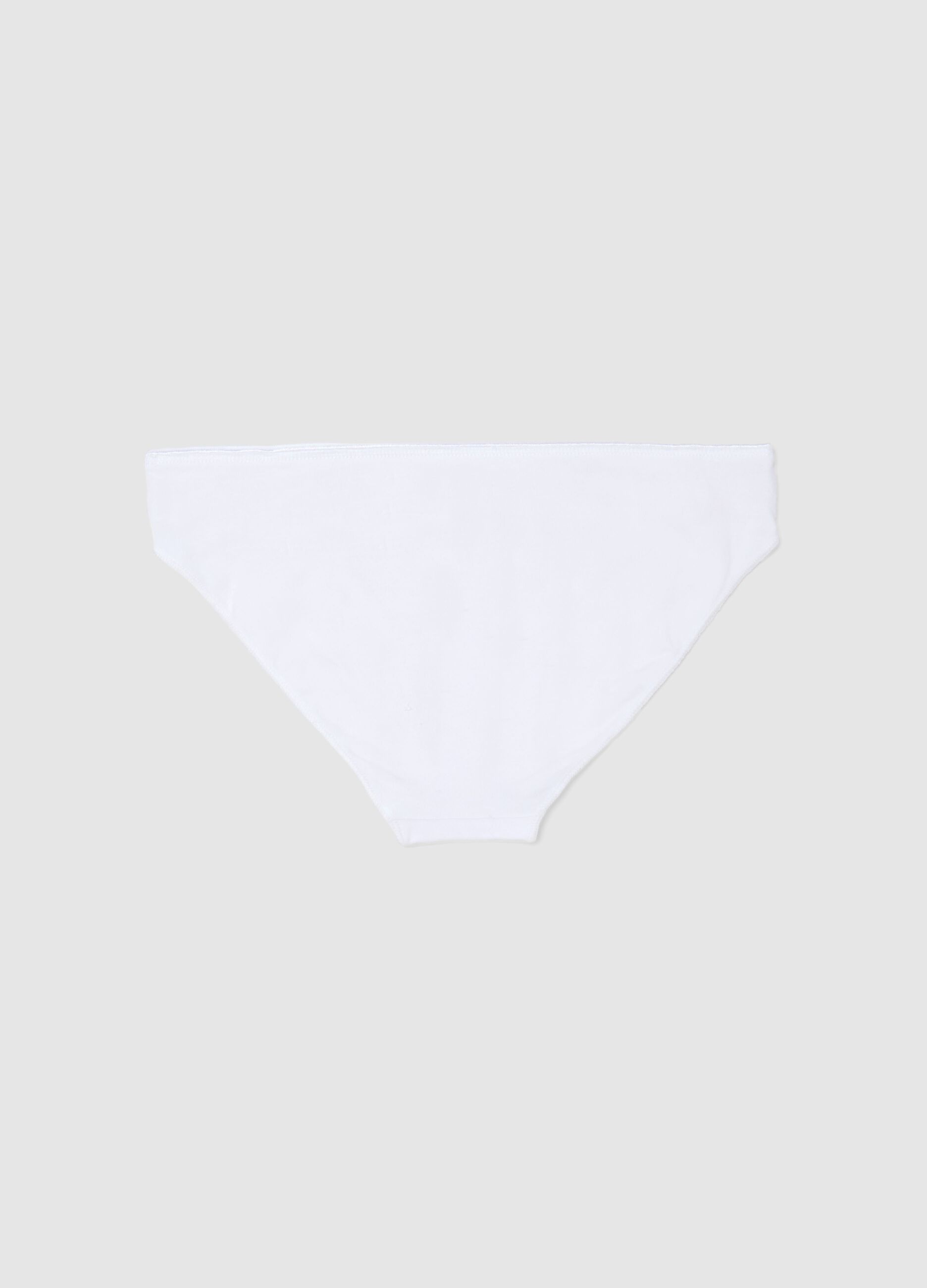 White Stretch Cotton Briefs Regular Fit for Girls