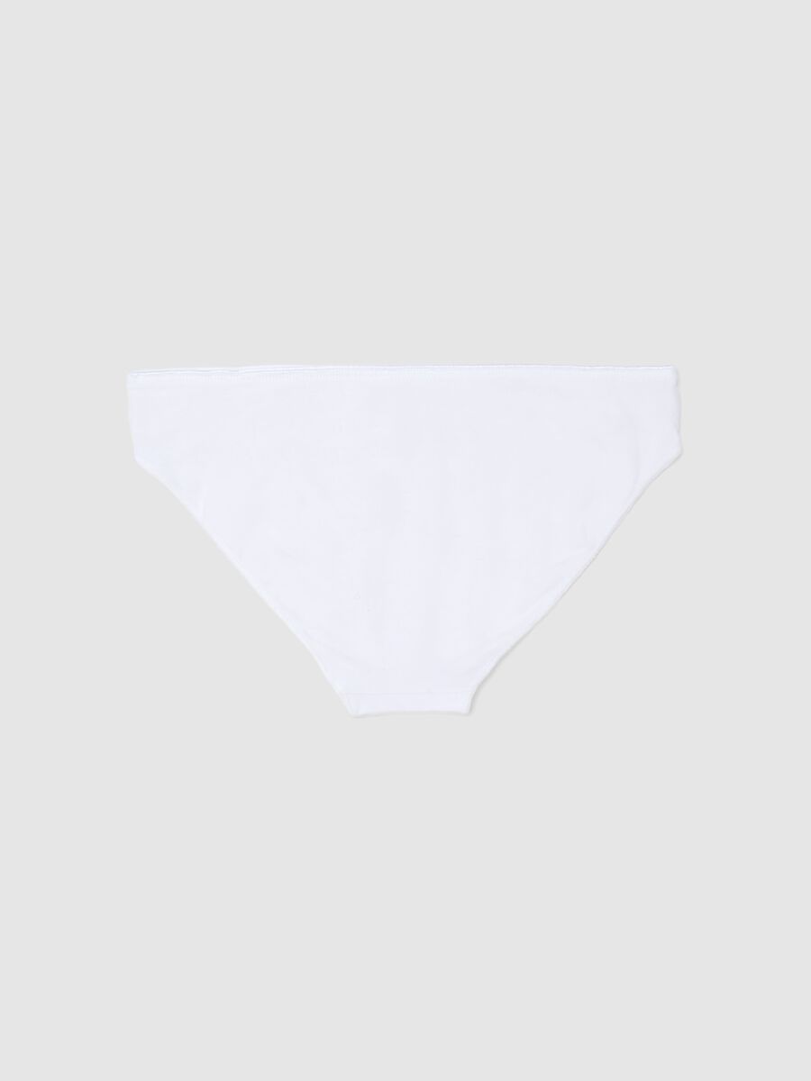 Mutandine in cotone elasticizzato bianche regular fit per ragazze_1