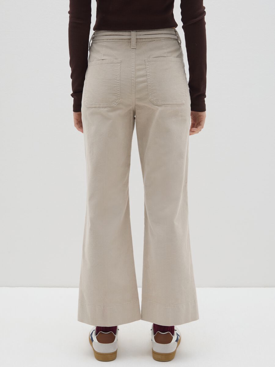 Beige flared corduroy trousers_2