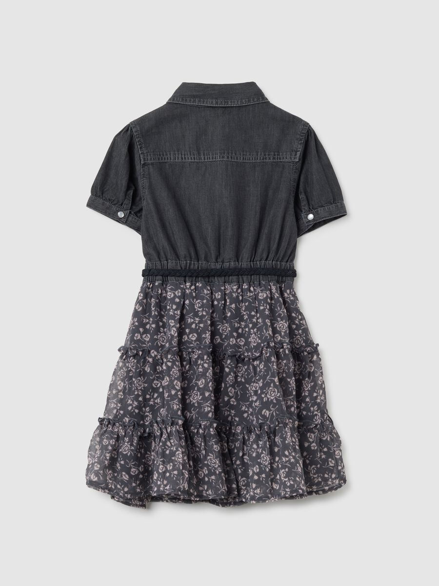 Girl's dress in pure multicolour cotton_1