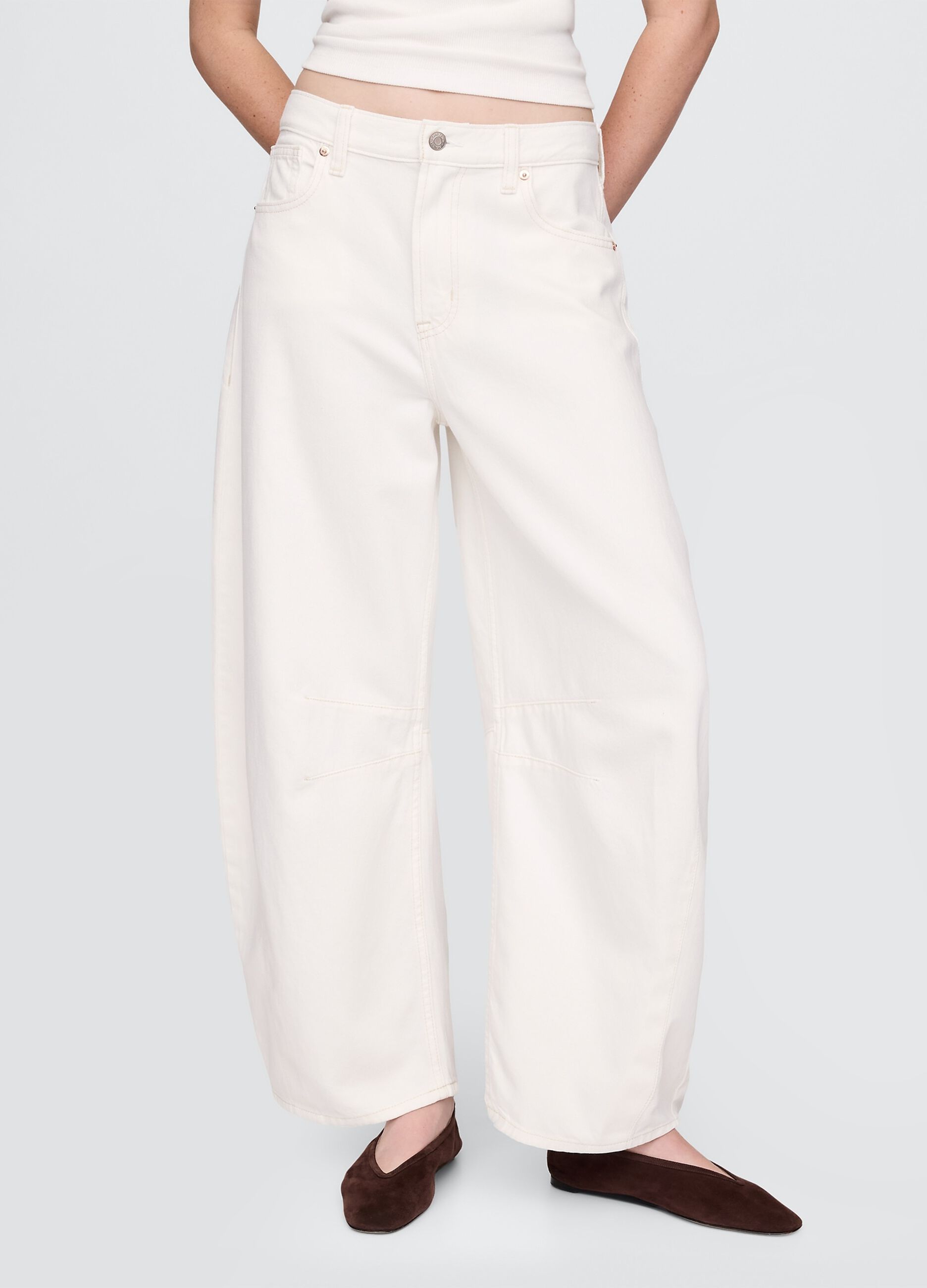 Wide White Cotton Trousers