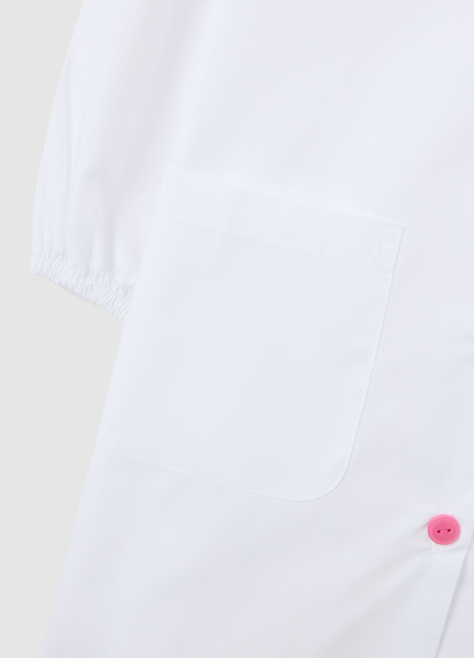 Bipack grembiuli scolastici da bambina in misto cotone bianco con bottoni