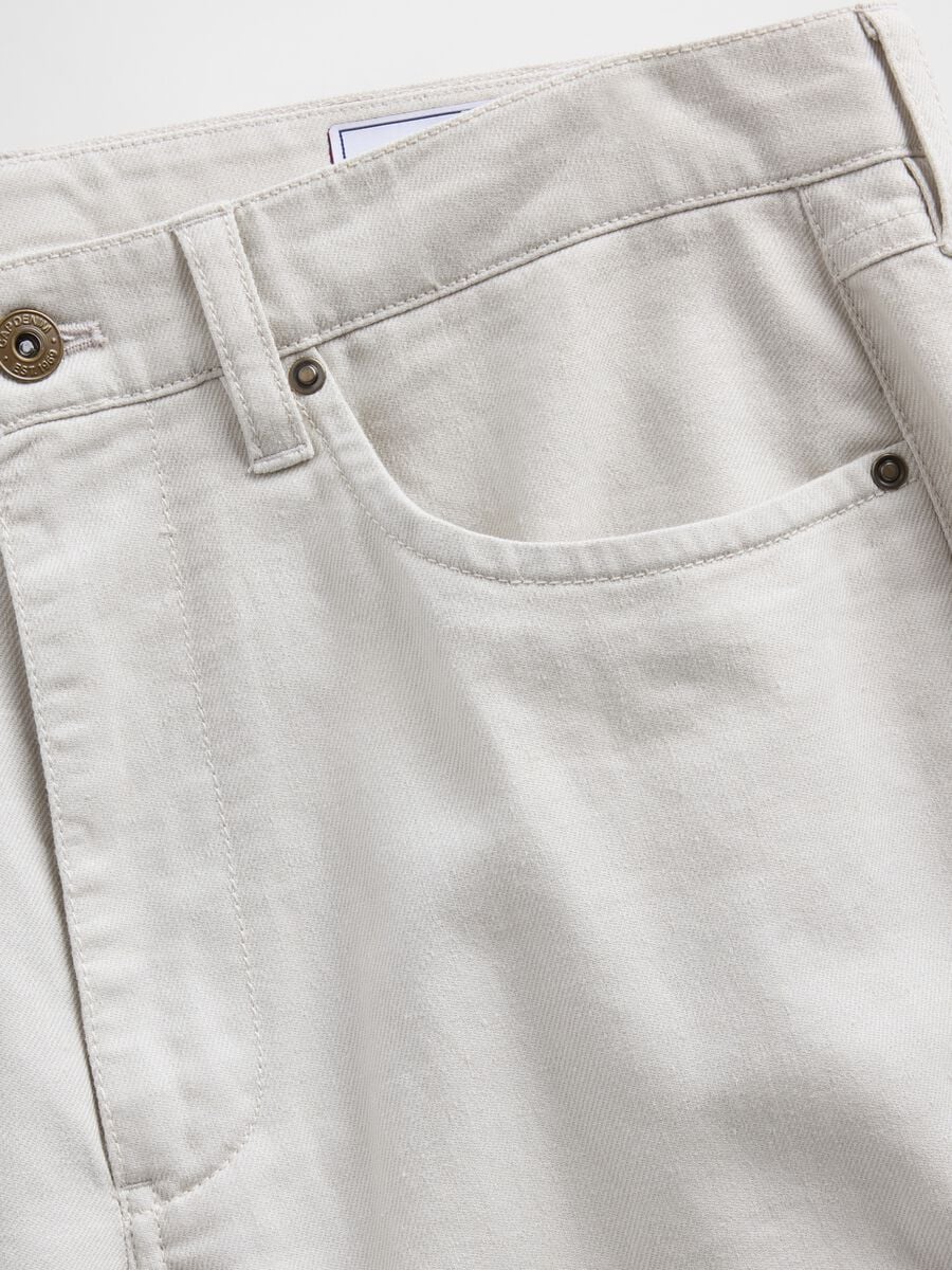 Pantaloni slim fit in misto lino e cotone_5
