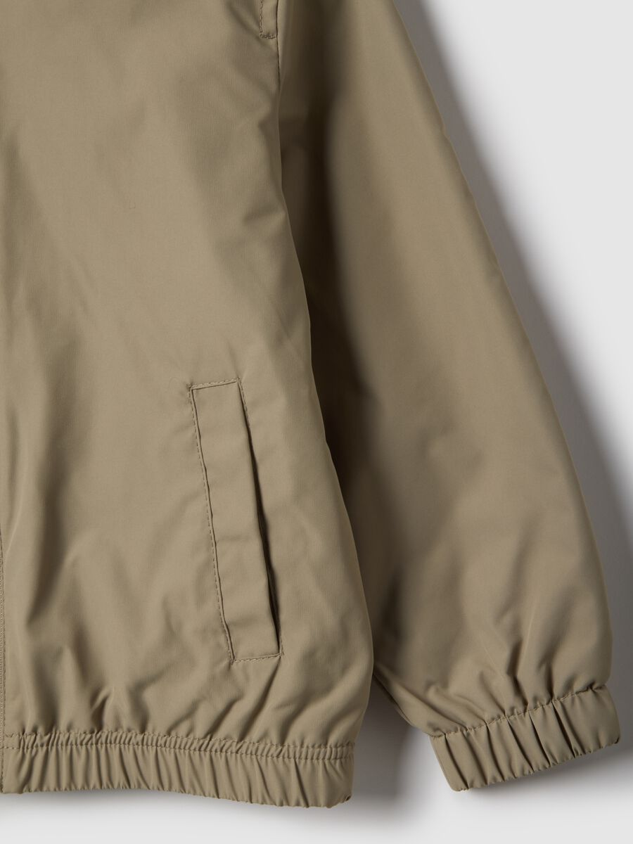 Boys' beige regular fit jacket with full zip and hood_2
