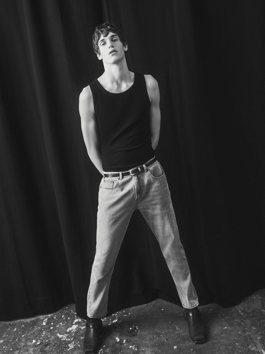 Jeans in misto cotone denim grigi carrot fit_0