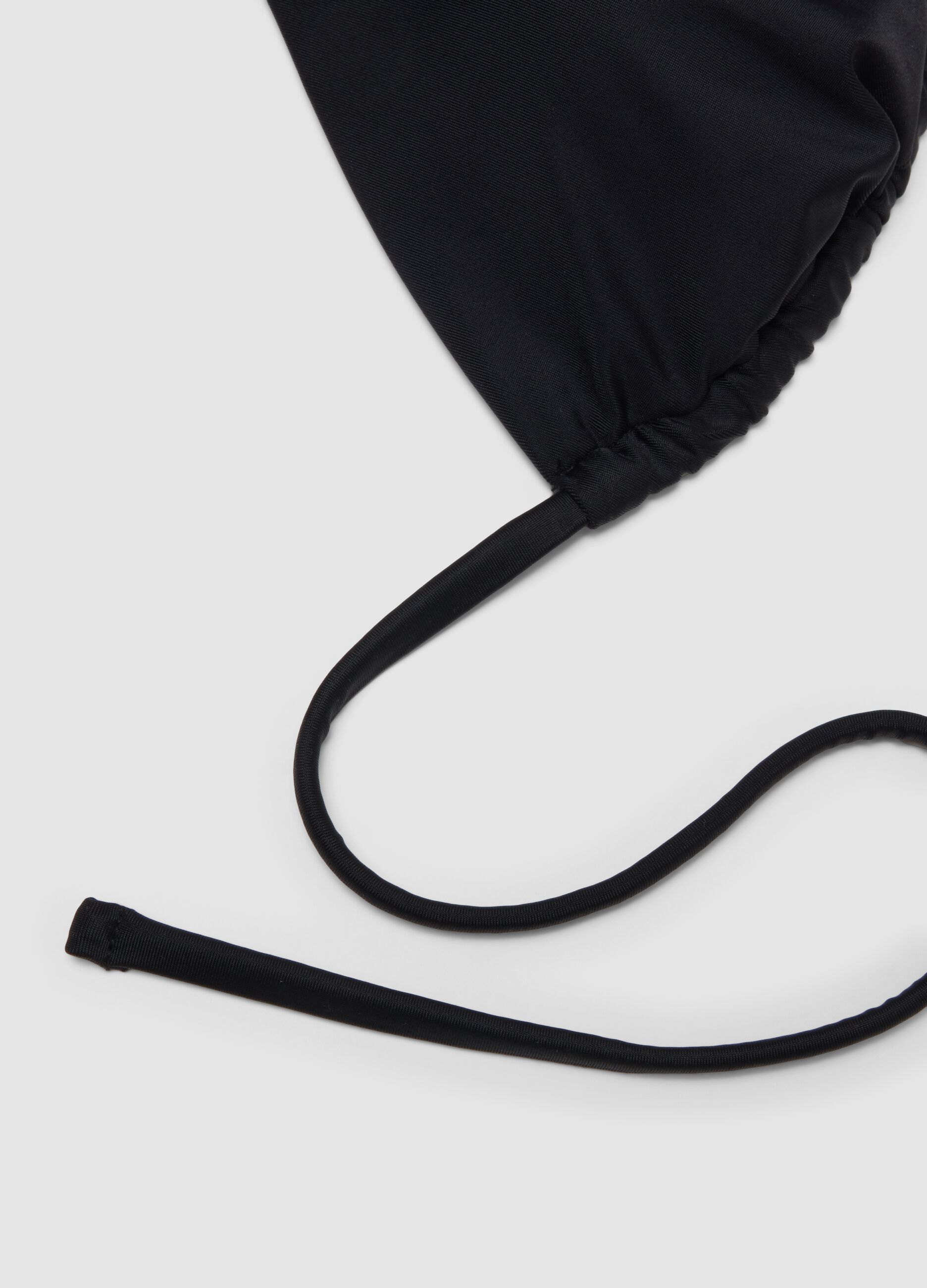 Black triangle bikini top in stretch fabric