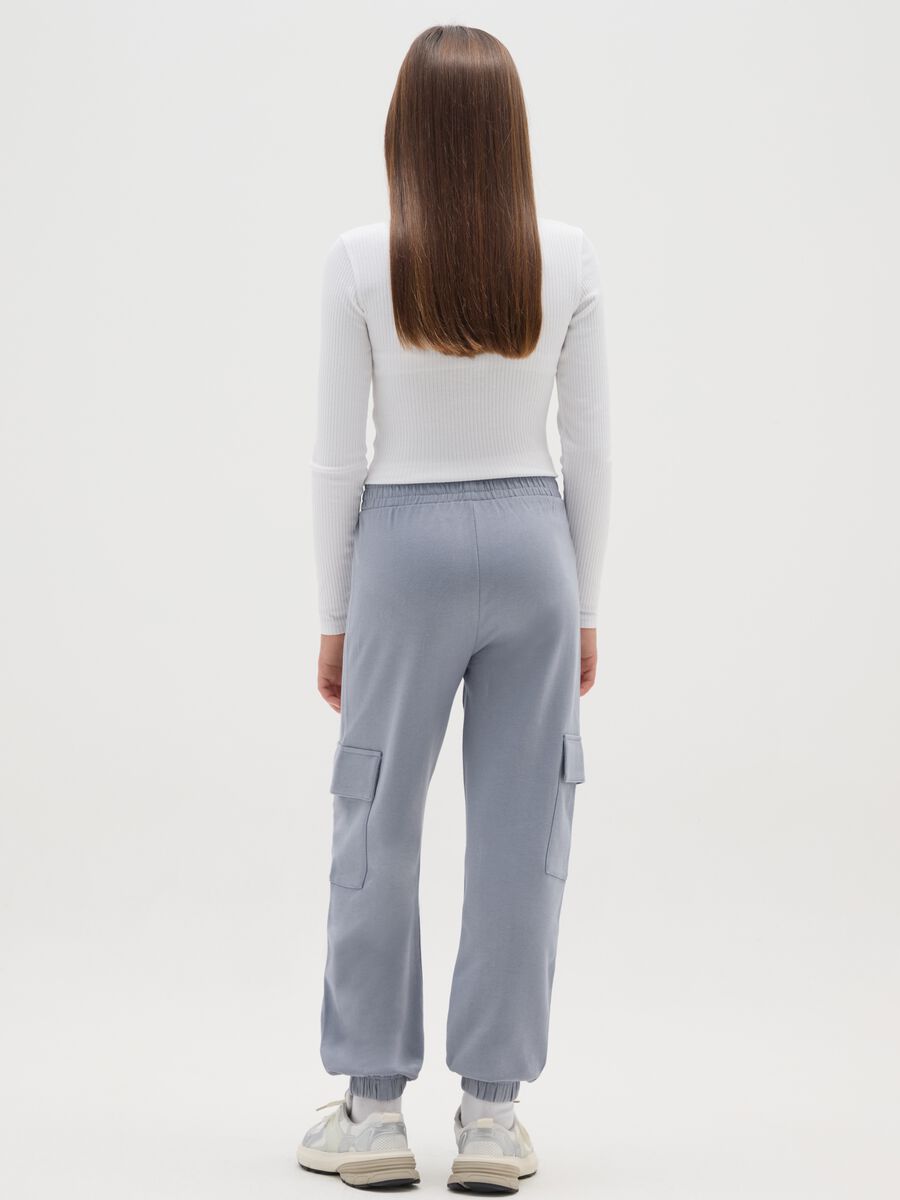 Girls Grey Cotton Trousers in Blue_2