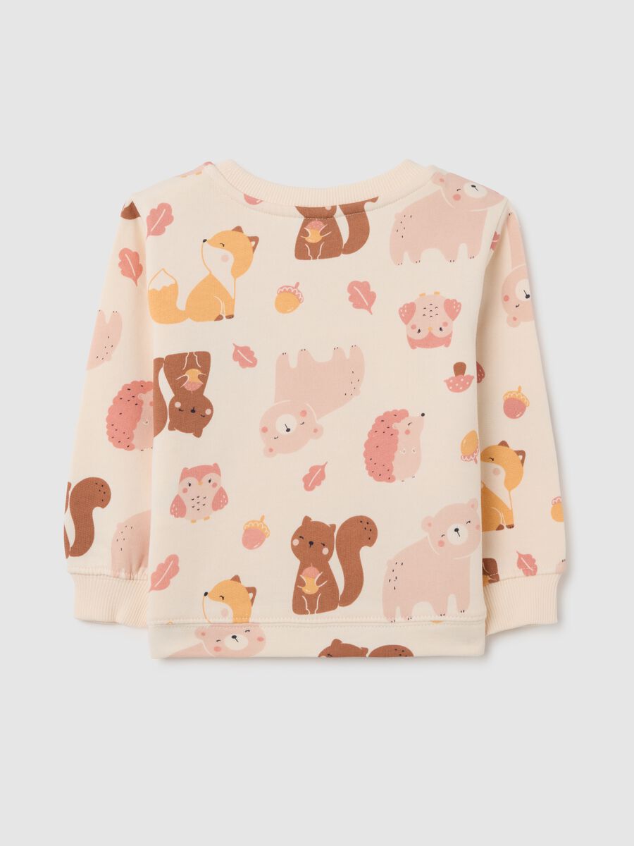 Girls' beige cotton sweatshirt regular fit_1