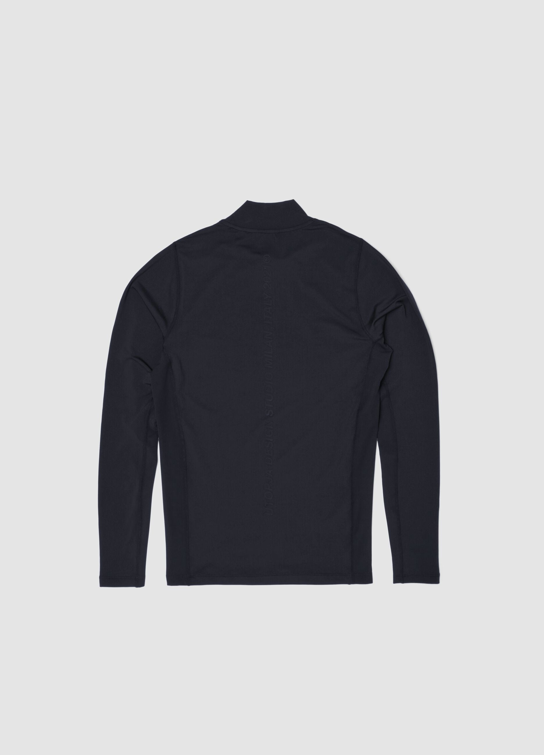 Black Technical Mock-Neck Longsleeve