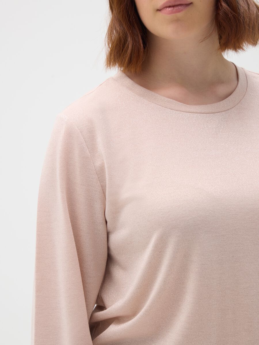 Pink regular fit stretch blend T-shirt_2