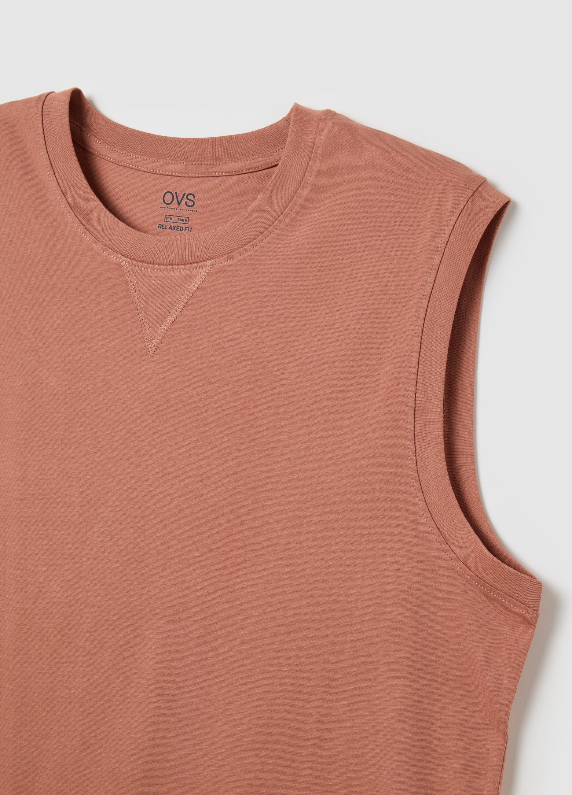 Canotta oversize da uomo in puro cotone rosa regular fit