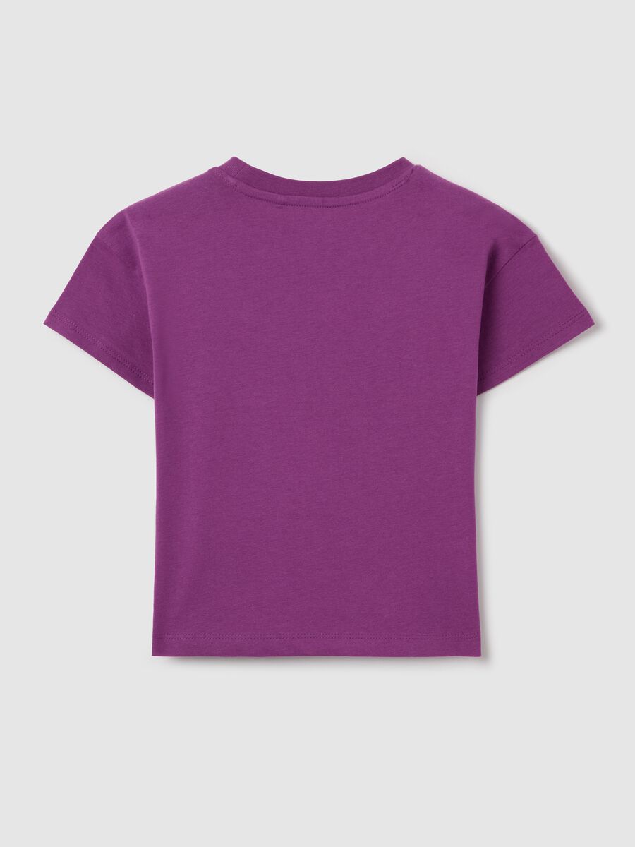 Purple cotton T-shirt with print_1
