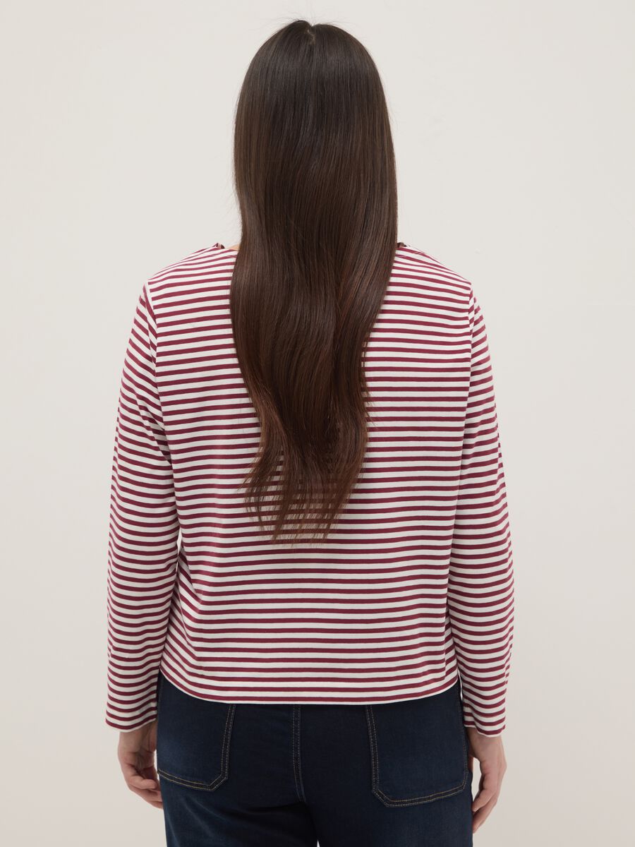 Multicolour striped regular fit stretch cotton top_2