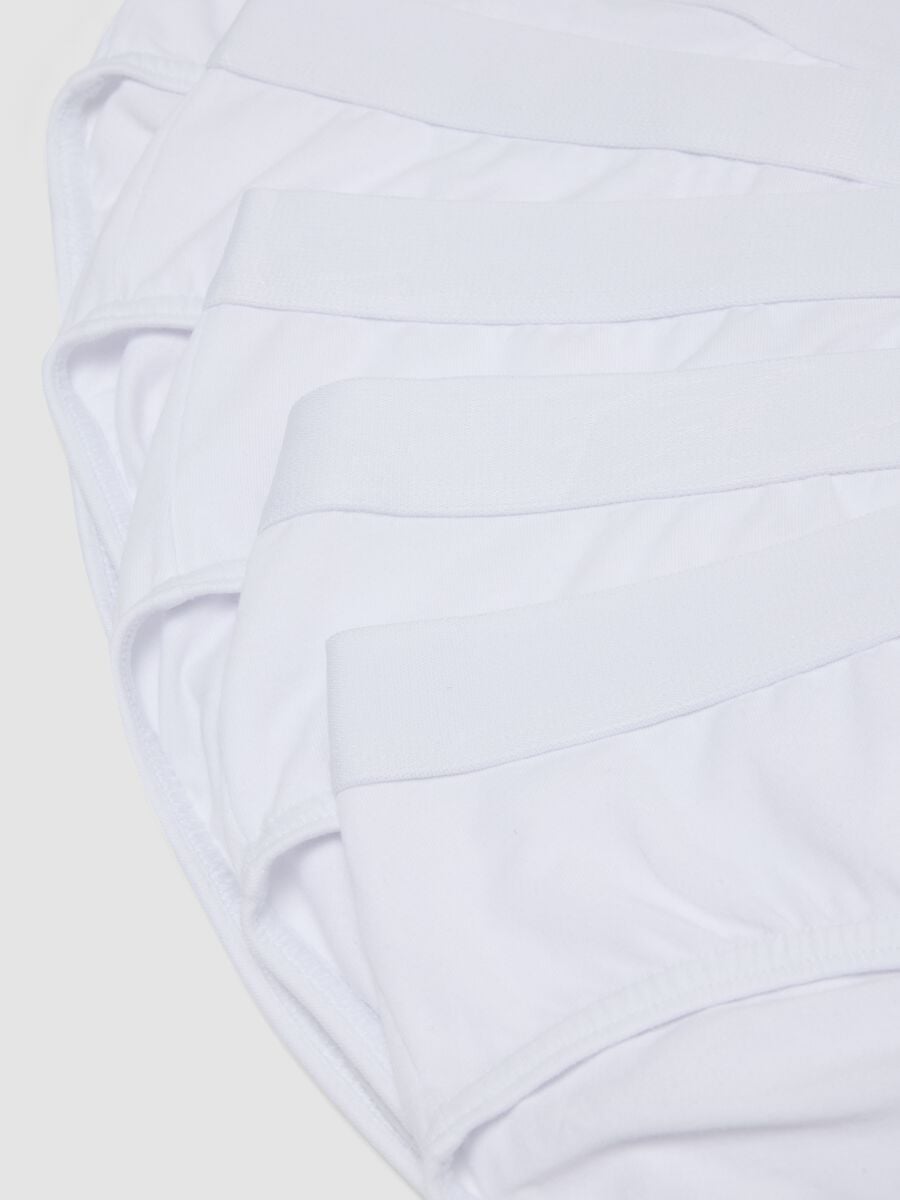 Multipack di cinque slip bianchi in cotone organico elasticizzato_5