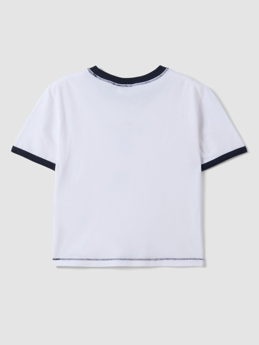 White stretch cotton T-shirt with Stitch print, regular fit_6