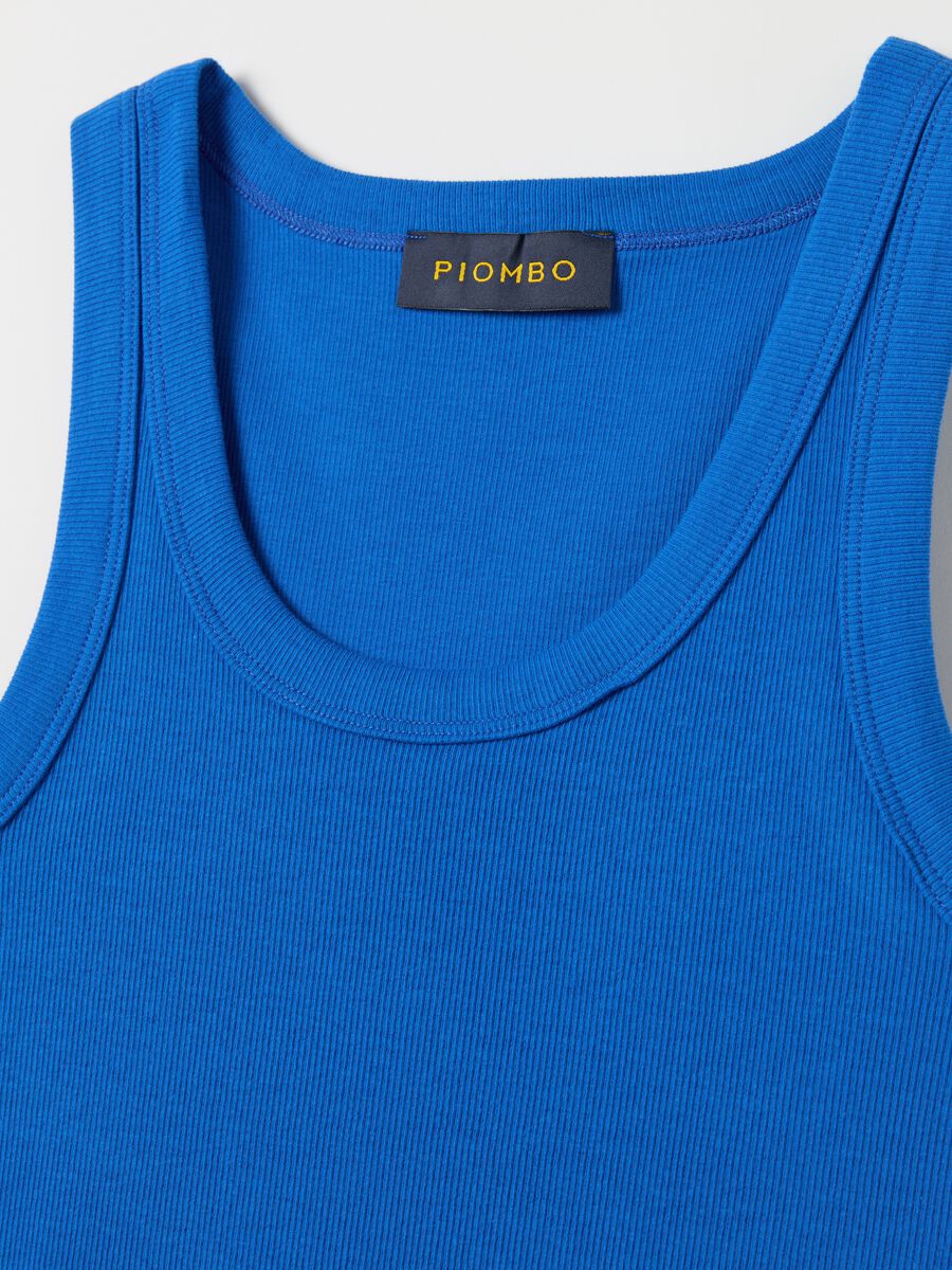 Royal blue ribbed tank top_5