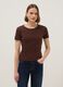 Brown pure cotton regular fit t-shirt with contrast stitching_0
