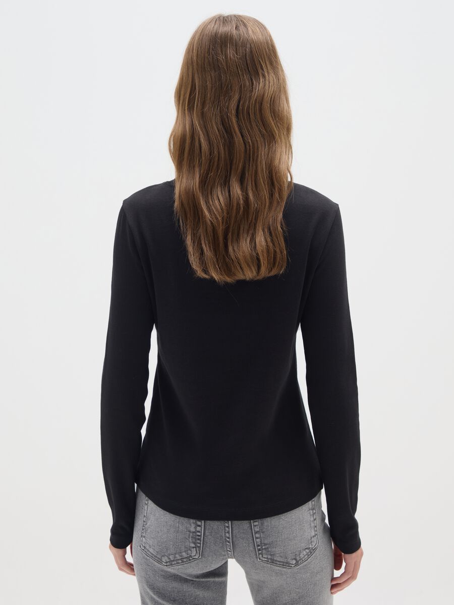 Maglietta in puro cotone nero regular fit_2