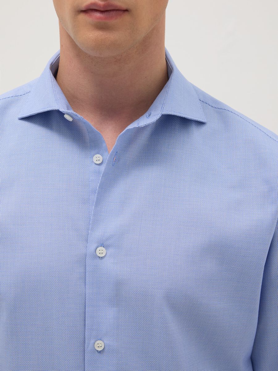 Light blue shirt with French collar in pure cotton regular fit_1