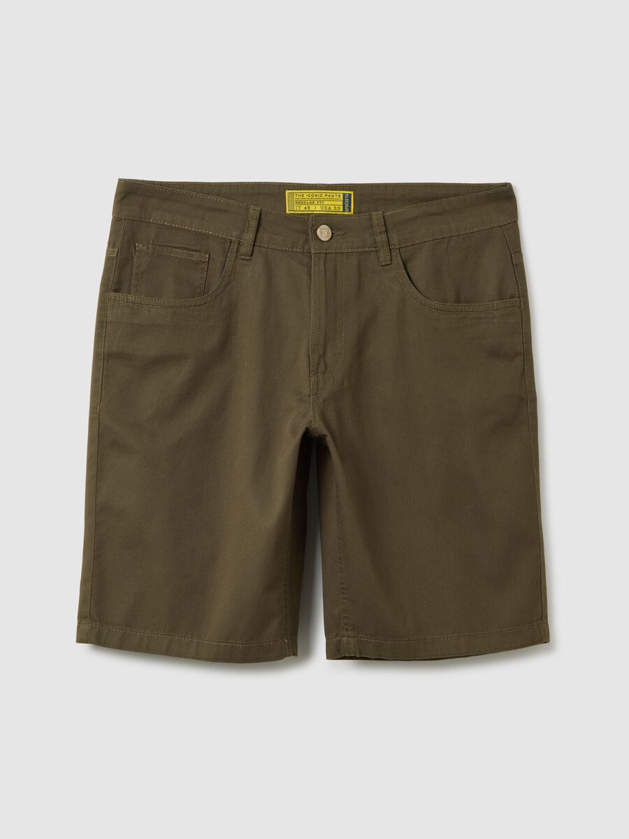 Green Cotton Bermuda Shorts by Ovs_4