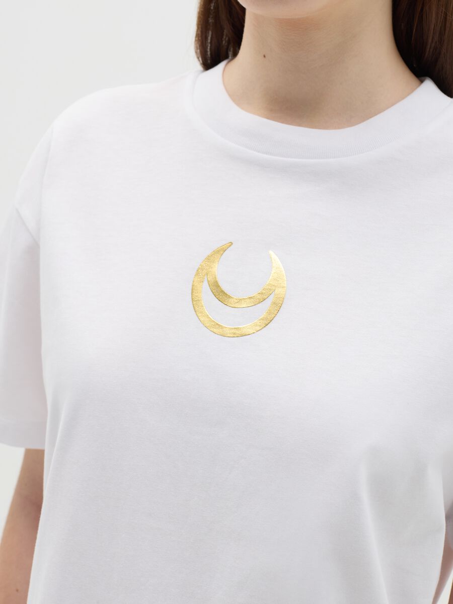 White cotton T-shirt with Sailor Moon print_2
