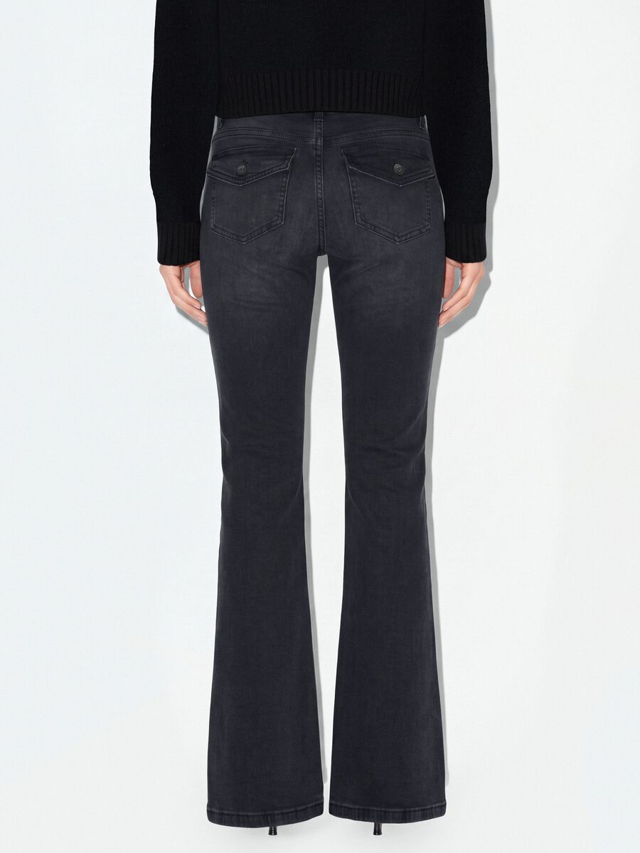 Black stretch-cotton flare jeans_2