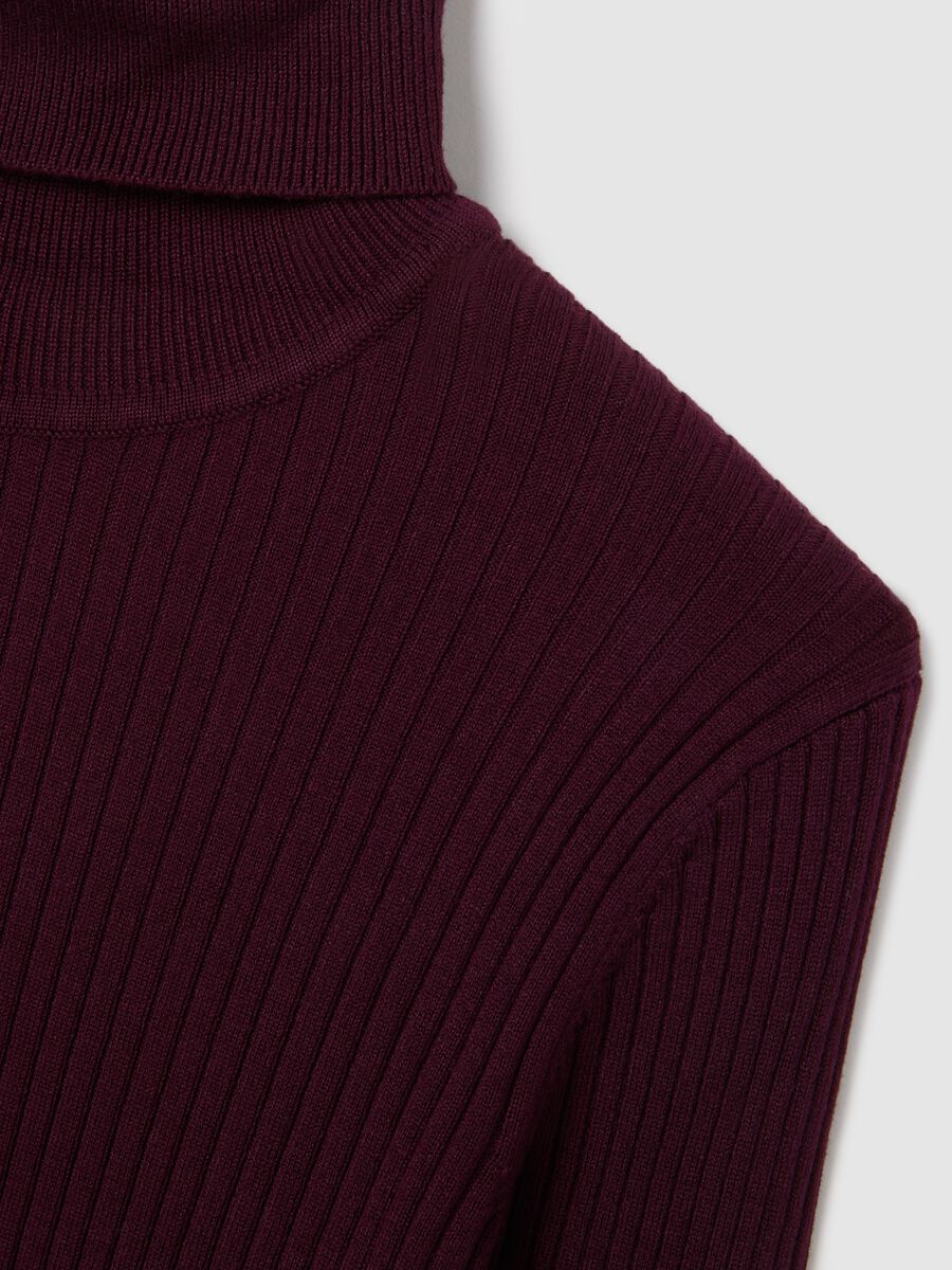 Purple turtleneck jumper in viscose blend_1