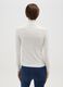 White Ribbed Sweater with Regular Fit Turtleneck_2
