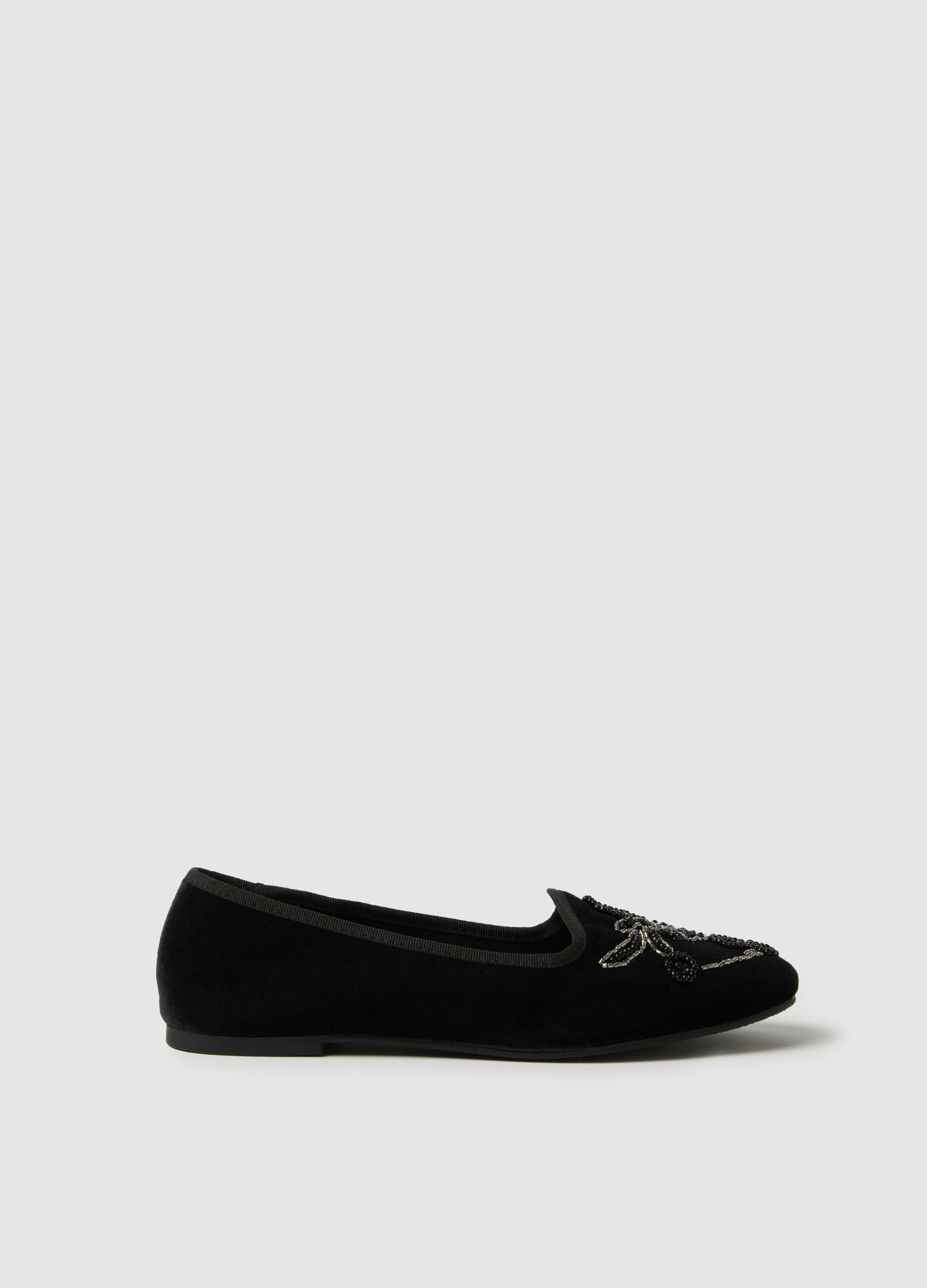 Black Friulian shoes with embroidery