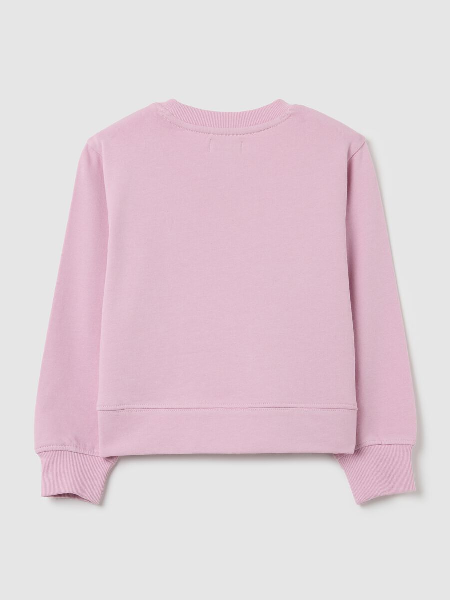 Girl's pink pure cotton sweatshirt with rhinestones_1