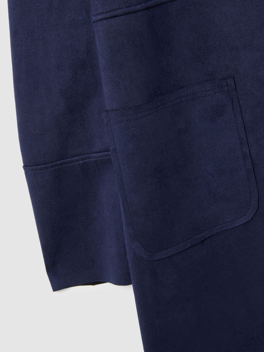 Blue regular fit coat with buttons_5