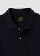 Blue long-sleeved regular-fit polo shirt in pure organic cotton piqu&eacute;_2