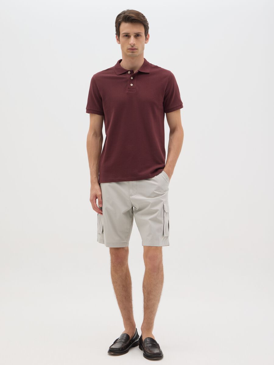 Men's beige pure cotton shorts regular fit_0