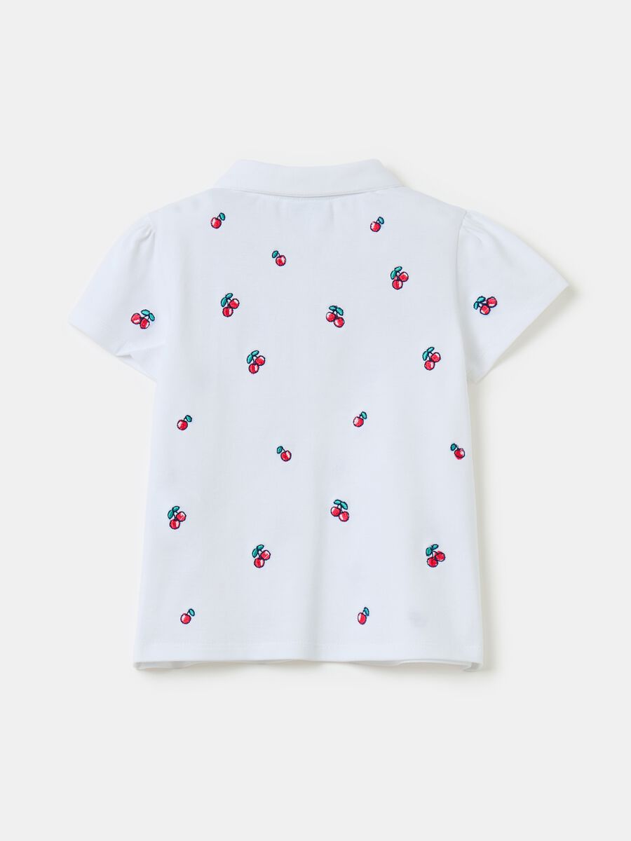 Pique polo shirt with embroidered cherries_2