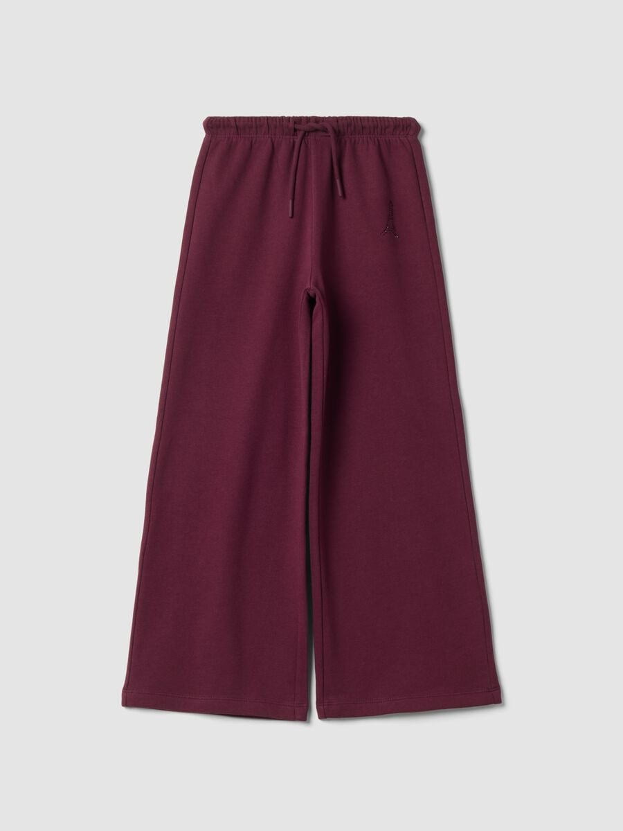 Purple pure cotton wide-leg trousers_0