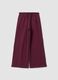 Pantaloni viola in puro cotone a gamba ampia_0