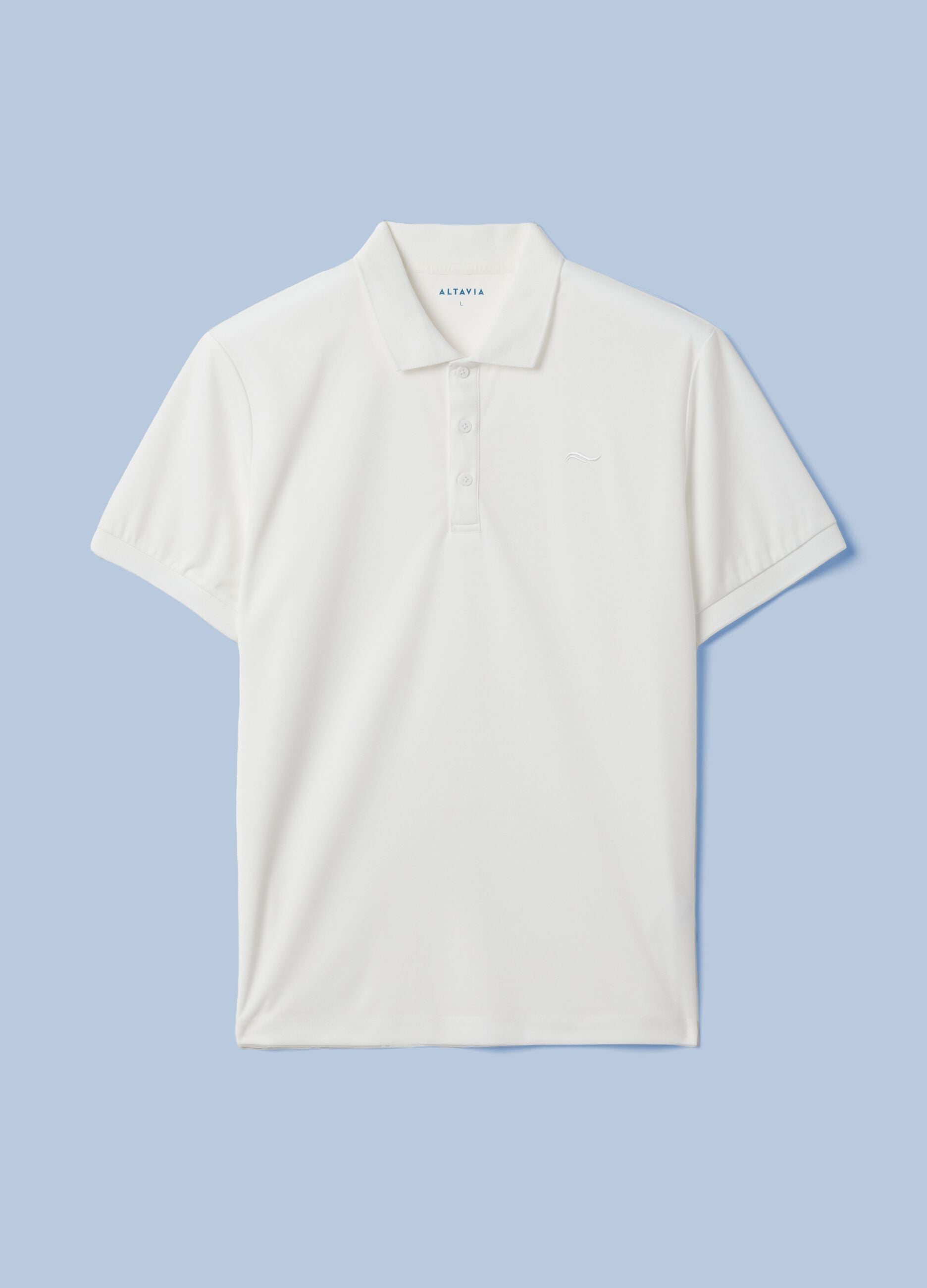 White ALTAVIA SAILING polo shirt with breathable classic collar