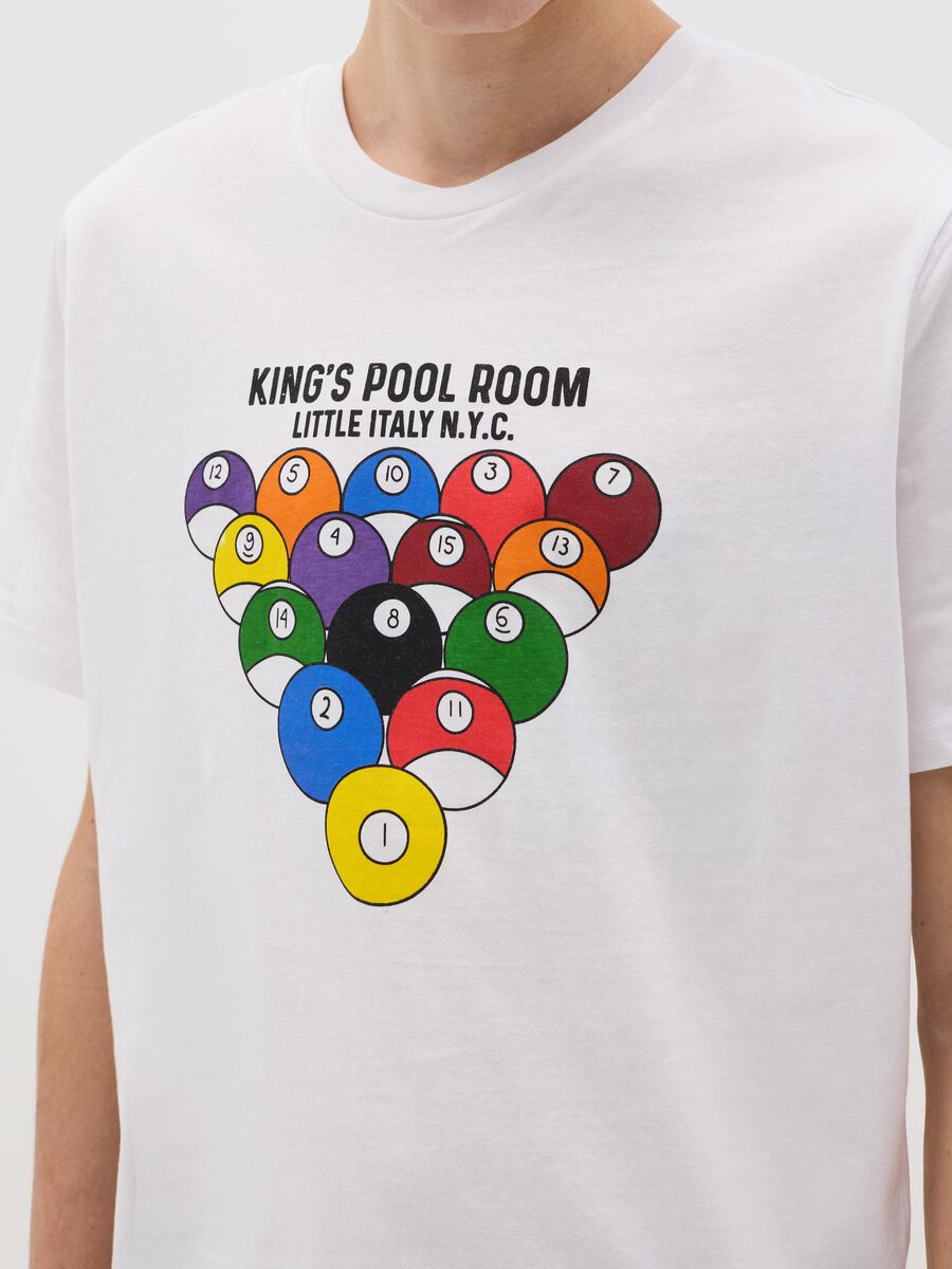 Cotton T-shirt with bowling balls print_2