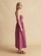 Pink strapless maxi dress in stretch cotton, regular fit_2