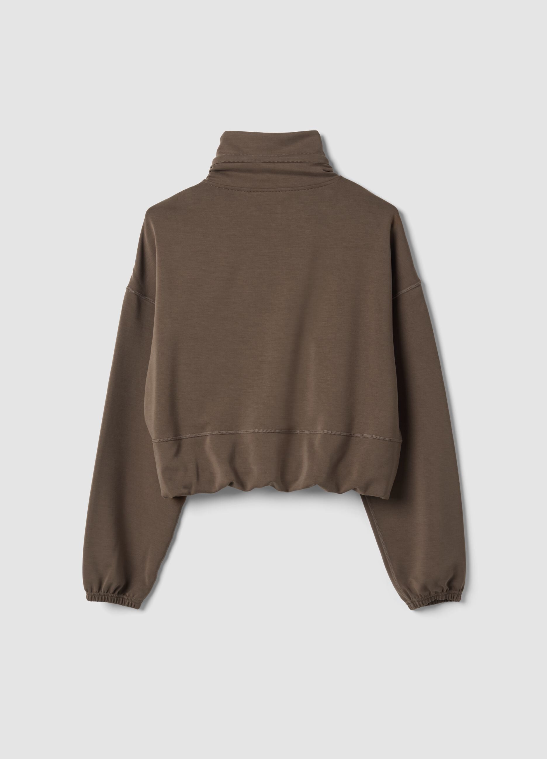Full-zip verde corta in tessuto soft-touch con collo rialzato ALTAVIA STUDIO
