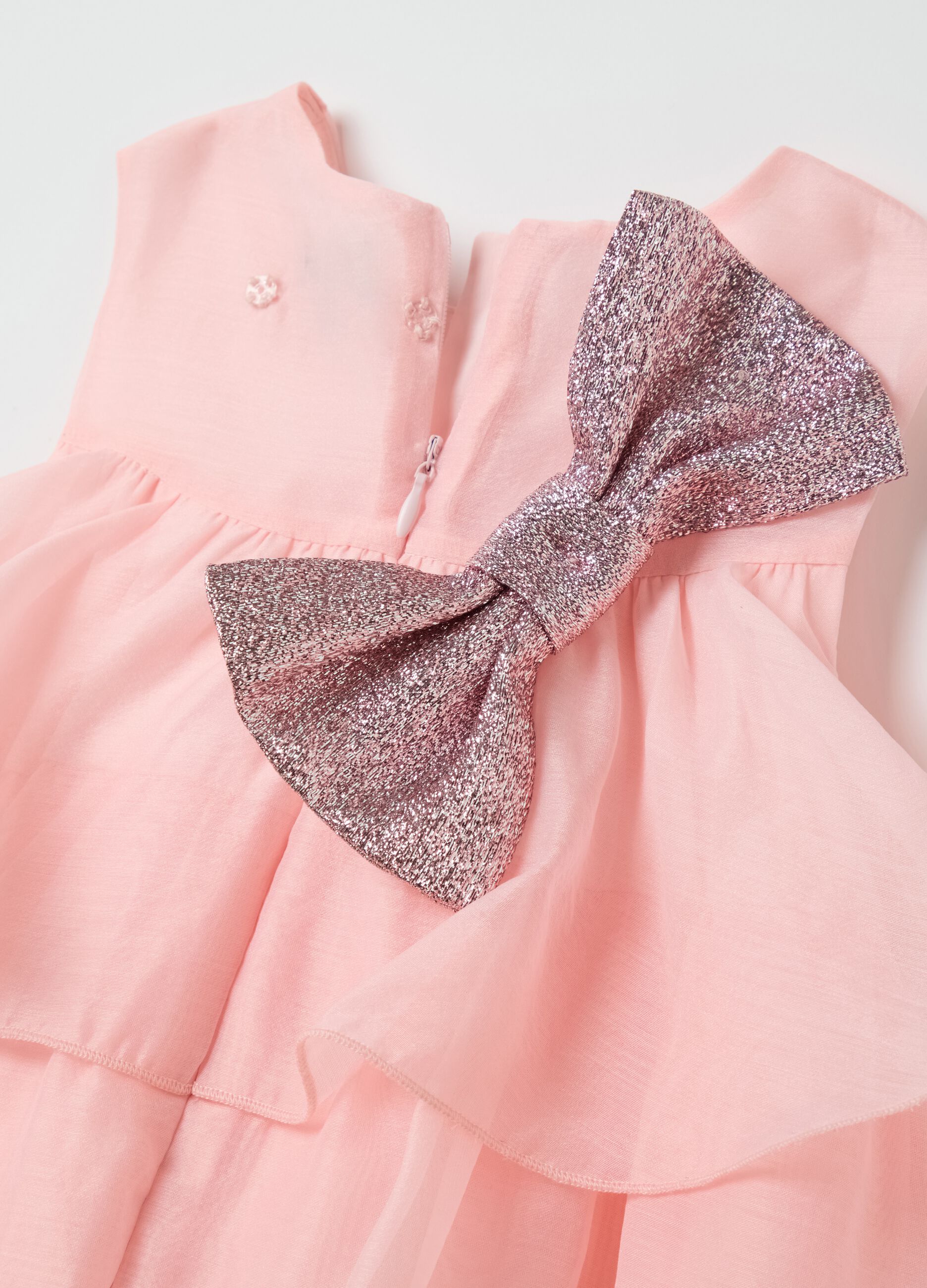 Sleeveless Pink Organza Dress for Girls