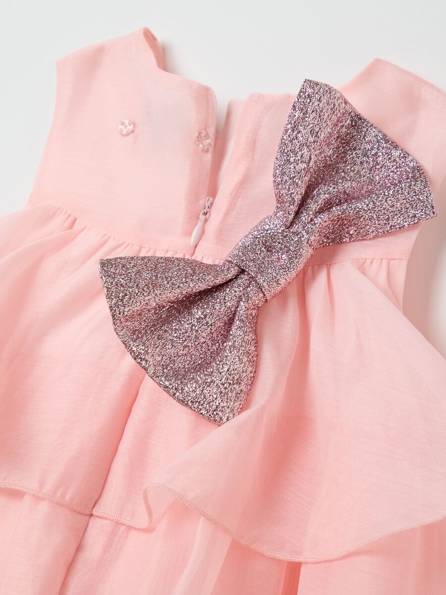 Sleeveless Pink Organza Dress for Girls_3