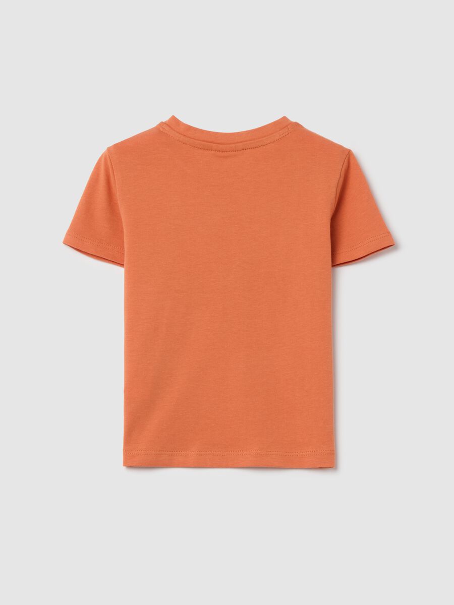 Cotton T-shirt with "My new friend" puppy print_1