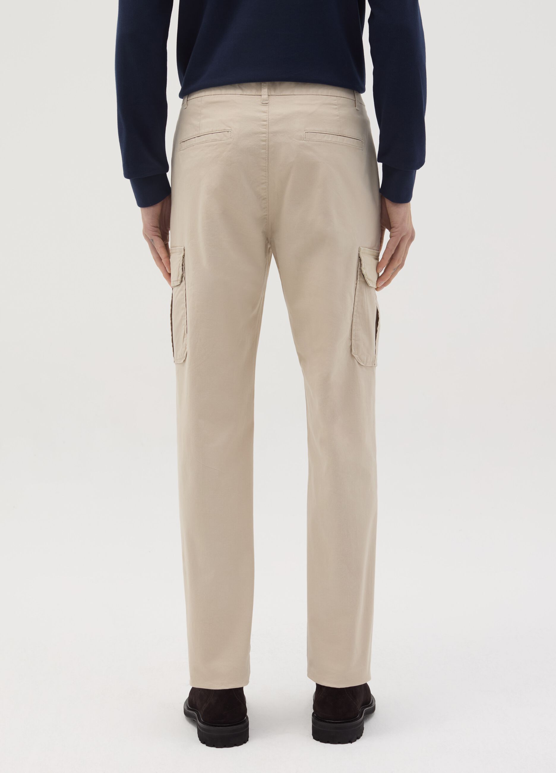 Slim-fit cargo pants in stretch cotton