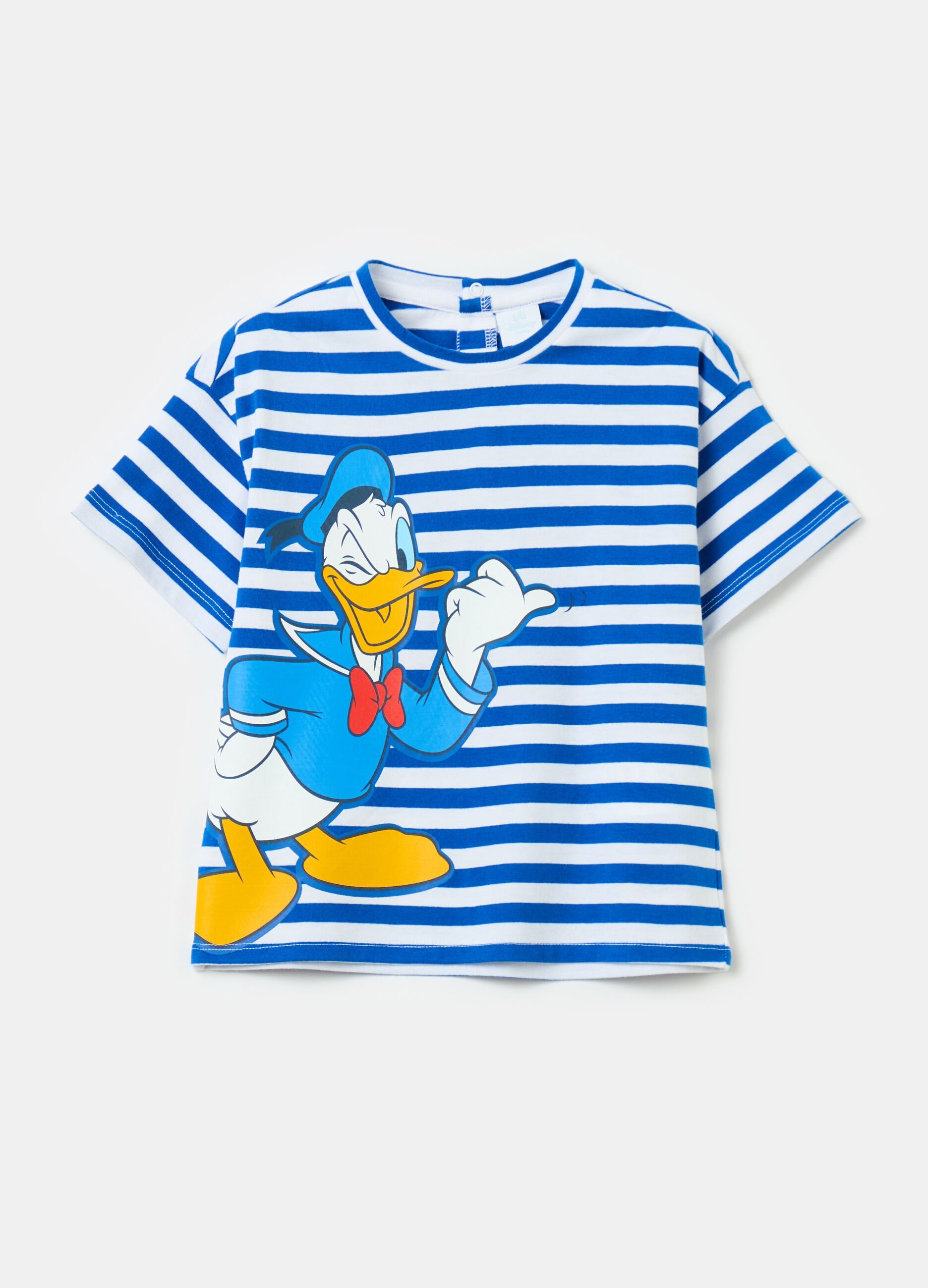 Cotton T-shirt with Donald Duck 90 print